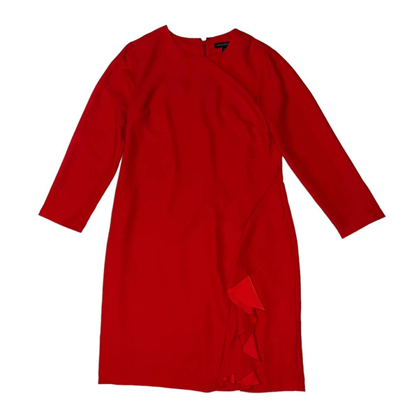 Banana Republic Size 12 Valentines Holiday Formal Romantic Ruffle Midi Dress - Picture 6 of 11